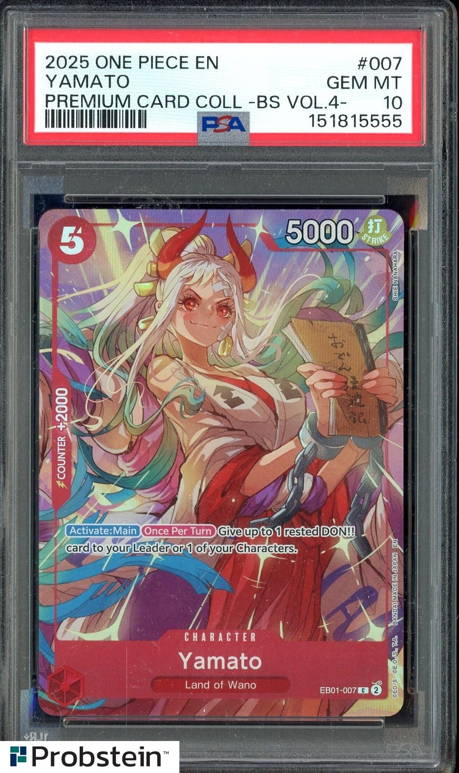 #9 2025 One Piece En Premium Card Coll BS Vol 4 #007 Yamato PSA 10 GEM MINT view 1