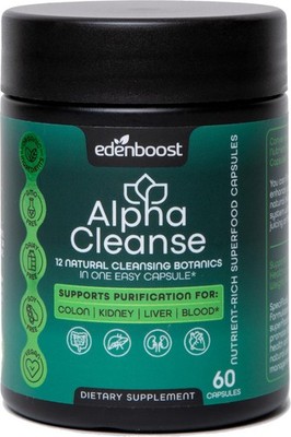 EdenBoost AlphaCleanse Liver Detox Supplement Milk Thistle Dandelion 12 Superfoo