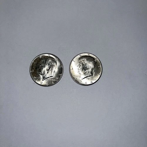 Lot Of 2 1964 Kennedy Half Dollars Near Uncirculated 90% Silver