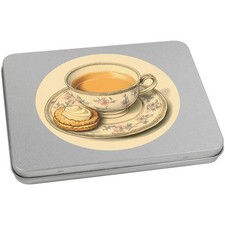 'Cup of Tea with a Custard Cream Biscuit' Metal Tin / Box (TT051560)