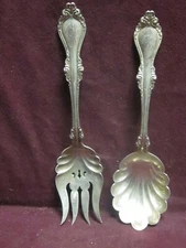 2pc  Sterling Alvin Lorraine SALAD SERVING SET  9" 156 grams  Monogram  CTC