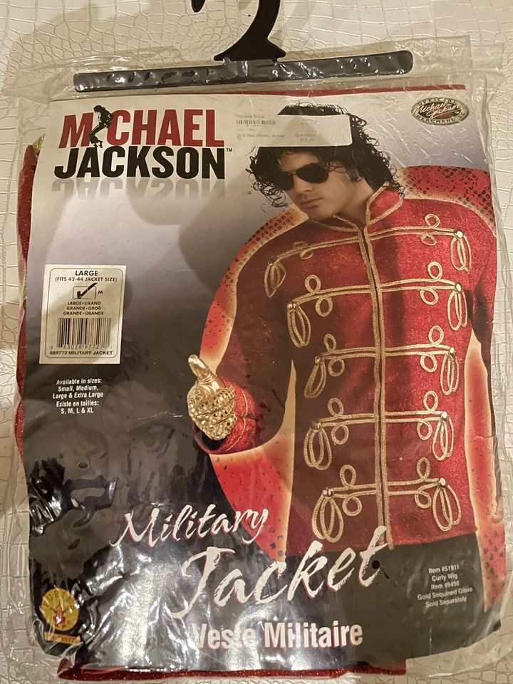 Chaqueta Militar Roja Michael Jackson Estrella del Pop Halloween Talla Lg. Disfraz Adulto Nuevo Foto 2 de 3