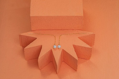 Natural Perla de Agua Dulce Largo Colgante Cadena Hecho a Mano Mujer Pendientes - Imagen 4 de 6