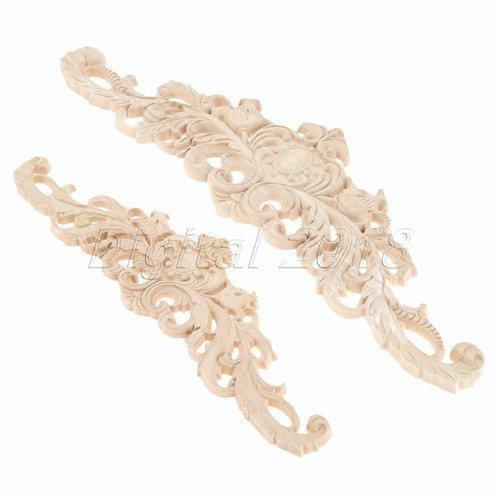 2 Size Exquisite Wood Carved Decal Applique Decoration Door Cabinet Furniture - Picture 10 of 10