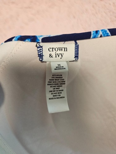 Crown & Ivy Damen blau Seestern Druck drahtlose Träger gepolstert Bikini Oberteil Medium - Bild 4 von 5