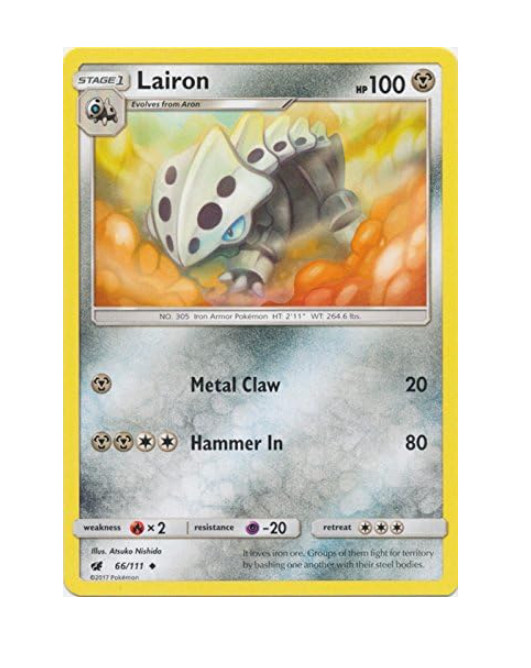 Pokemon -  Lairon - 66/111 -  Crimson Invasion  - NM/M