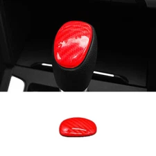 Central Console Gear Shift Knob Head For Hyundai Elantra 16-20 Red Carbon Fiber