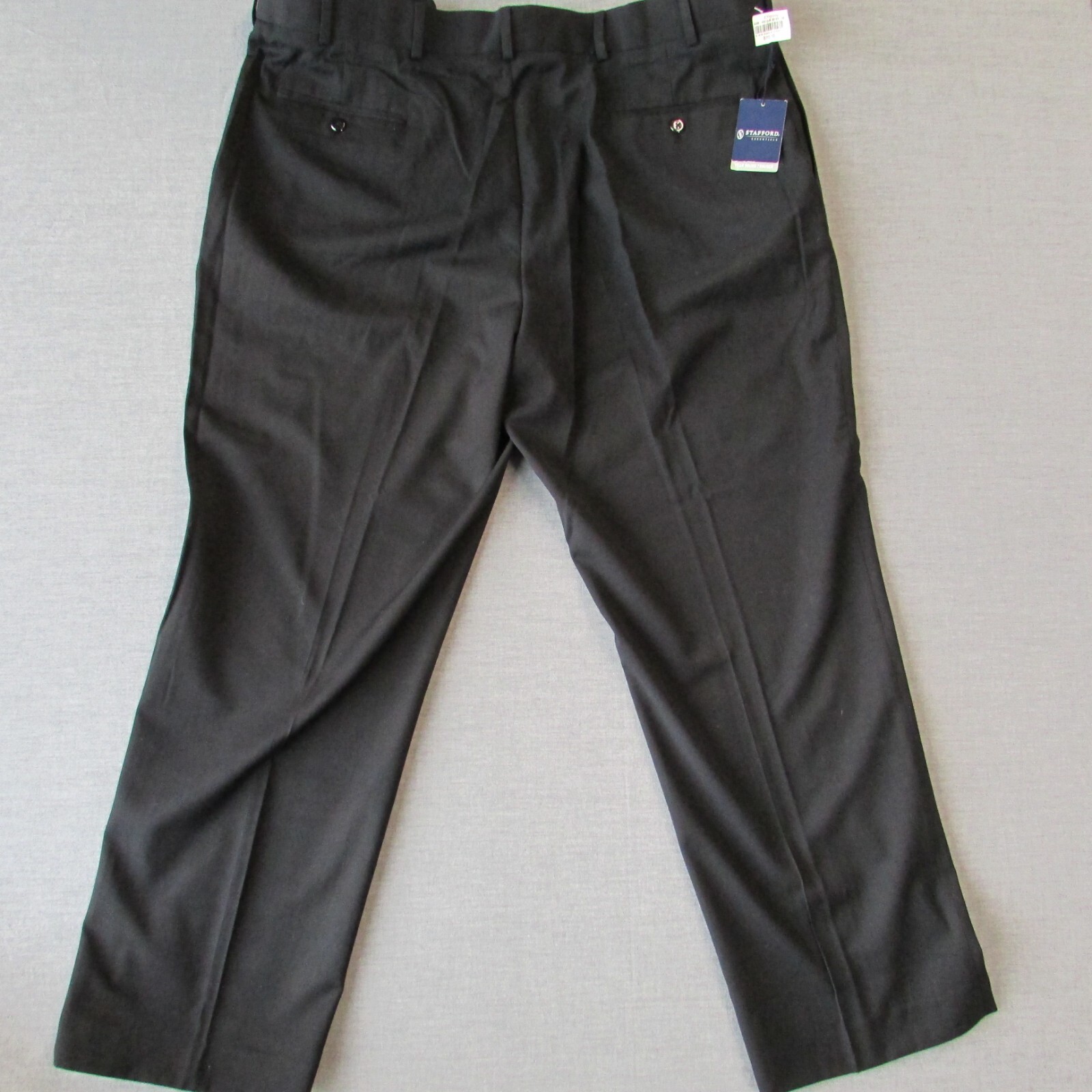 Stafford pants black 44 x 30 classic fit mens machine wash office NEW