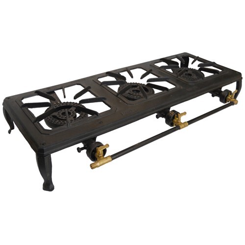 Auscrown GB03LPR Rambo Triple Cast Iron 3-Burner LPG Gas Stove - Country Cooker - Picture 1 of 3