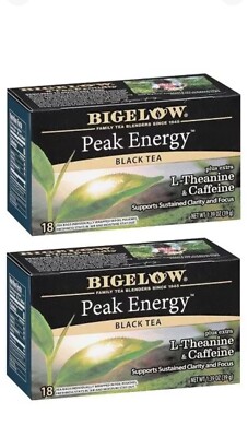 Bigelow Peak Energy Black Tea Plus Extra L-theanine & Caffeine 2 Pack