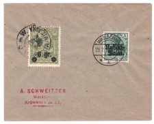 POLAND WW1 Cover GERMANY/WARSAW LOCAL *KOMW* Germania Mixed Franking MA1399
