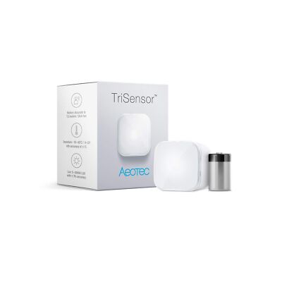Aeotec TriSensor, Z-Wave Plus S2 Enabled Zwave Motion Sensor, Temperature, Li...
