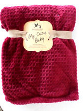 Adirondack Baby My Cozy Baby Blanket 30x40 Sculpted Design Burgundy Unisex