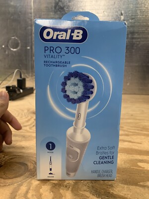 Oral-B Pro 300 Vitality Electric Toothbrush with Brush Head Rechargeable - White