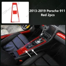 For Porsche 911 2013-2019 Chili Red Center Console Frame+Water cup Frame Cover