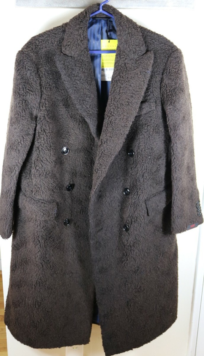 MP Massimo Piombo Double Breasted Boucle Teddy Coat Size 46 48