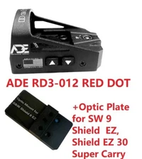 ADE RD3-012 Red Dot +Optic Mount plate for Smith Wesson SW MP 9 Shield EZ Pistol