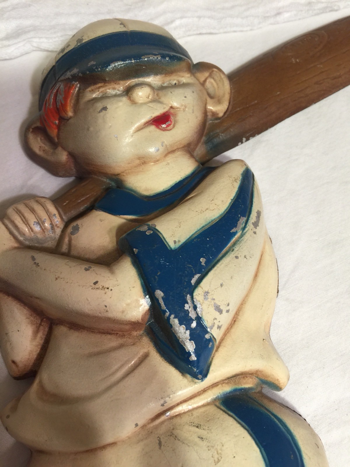 Vintage Sexton Baseball Hitter Player Metal Plaque Wall Decorative Art