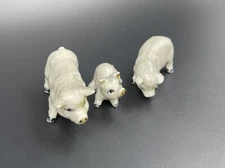 Set Of 3 Vintage Family Of Pigs Hog Piggies Ceramic (2)2.5” & (1)1.75”