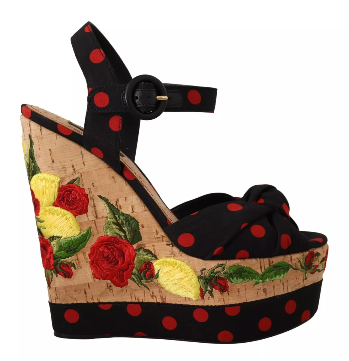 Multicolor top wedge heels