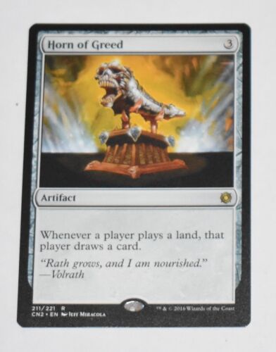 HORN OF GREED Artifact Rare CONSPIRACY TAKE THE CROWN MAGIC GATHERING CARD