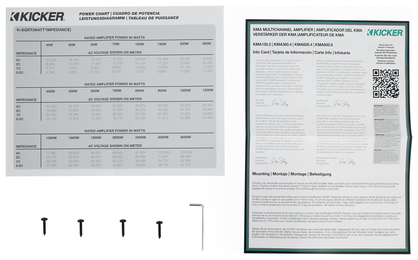 KICKER 48KMA6006 600-ваттный 6-канальный морской усилитель Boat Amp KMA6006