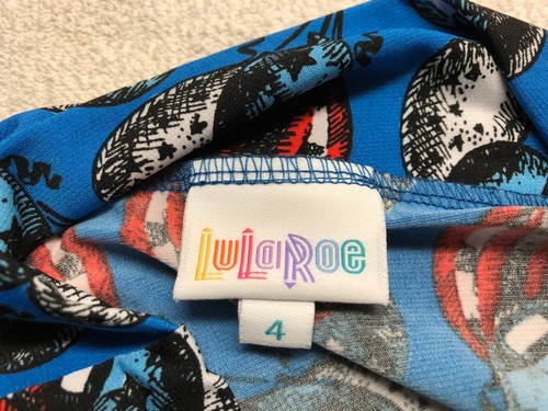 LuLaRoe - Kids Azure Skirt -Girls Children Size 4 - Stretch Waist- New With Tags - Picture 4 of 7