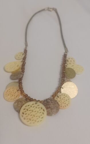 Avon Vintage Muschel Bohemian Braun Perlen Halskette - Bild 2 von 2