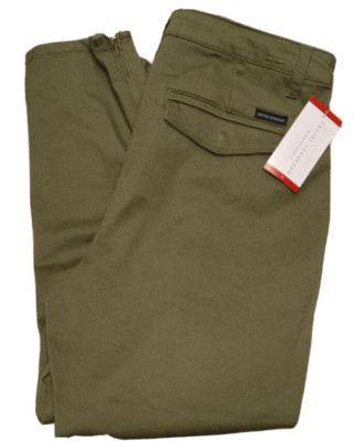 NWT Women's SOCIAL STANDARD Logan Utility Skinny Pants Green 2