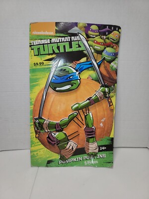 Teenage Mutant Ninja Turtles Leonardo 5 Piece Wooden Pumpkin Push In Set