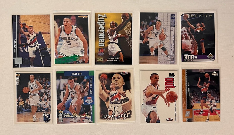 10 Card Jason Kidd Lot rookies, inserts, base cards