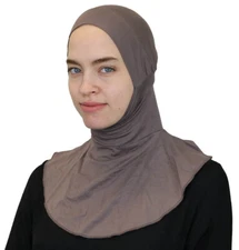 Modefa Islamic Turkish Ninja Easy Instant Muslim Hijab Underscarf Dark Mink