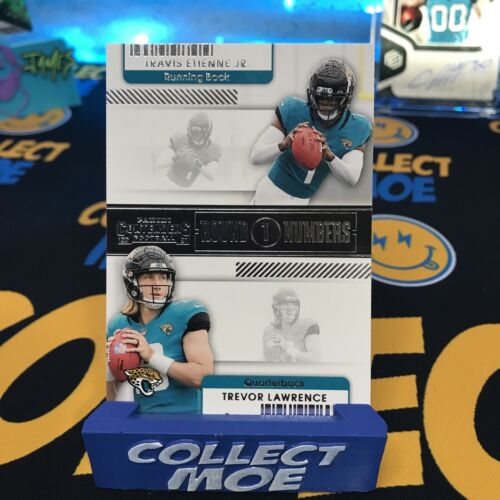 Trevor Lawrence Travis Etienne 2021 Panini Contenders Round 1 Numbers RC #RN-TET