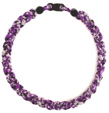 Purple Digital Camo 3 Rope Tornado Twist Baseball Softball Necklace 18" 20"