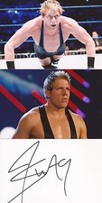 WWE WRESTLING: JACK SWAGGER SIGNED 6x4 WHITECARD+2 UNSIGNED PHOTOS+COA