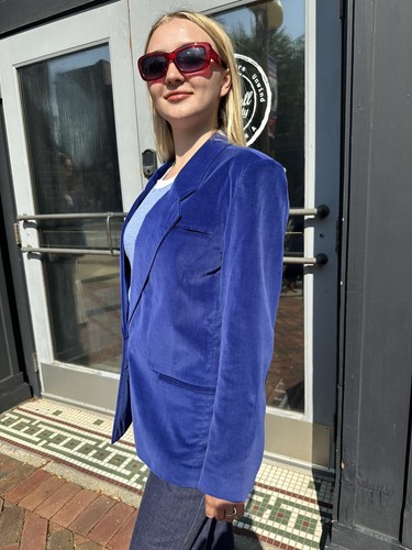 Vintage 70’s/80’s BJ Barnett Blue Velvet Blazer Size M - Picture 3 of 9