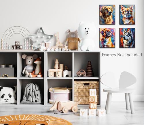 Dog Canvas Wall Art Prints,Lovely Dog Unframed 8"x10"- Cute Dog Canvas Wall Art - Picture 5 of 7
