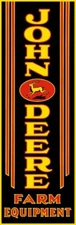 John Deere Farm Equipment Vertical Steel Sign: 12 x 36" Made in USA XL Size