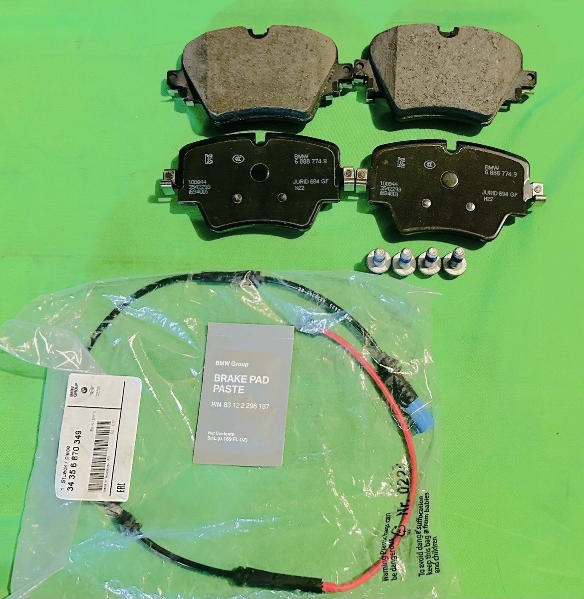 2019-2023 BMW G29 Z4 Genuine Front Brake Pads | 34106888777 | OE