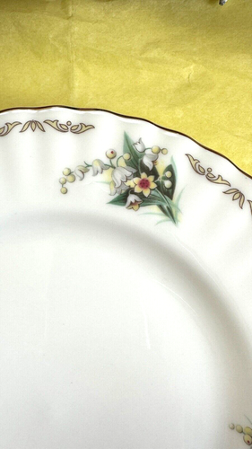 Golden Crown E&R Bouquet of the Month, May Lily of the Valley Dessert Plate 8in - Picture 13 of 19