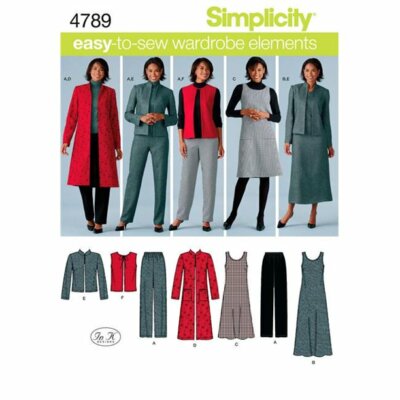 Simplicity Patterns 4789 UNCUT Size 20W-28W Jacket Skirt Pants Dress Size BB
