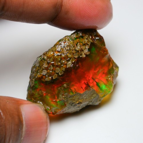 Ópalo de fuego múltiple áspero 94,70 quilates ópalo etíope natural ópalo Welo piedra preciosa crudo - Imagen 17 de 19