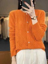 Spring Autumn Women Cardigan Wool Tops O-neck Long Sleeve Women Sweater Tops
