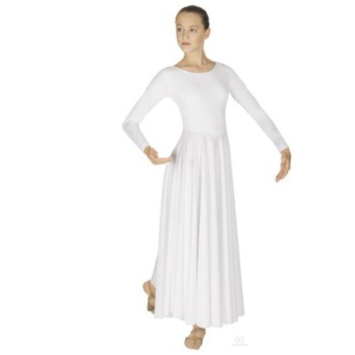 Eurotard Women's Simplicity Praise Dance Dress 2X Liturgical Circle Skirt White
