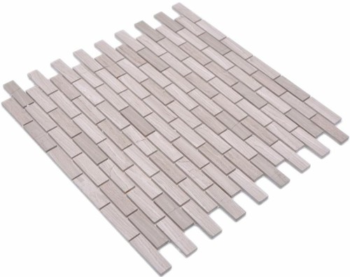 Selbstklebende Mosaikfliesen Wood Grau Verbund Natursteinmosaik | 1 Matte - Picture 5 of 7