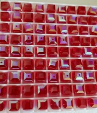 Swarovski 5601 6mm cube beads, Light Siam AB 6pcs 