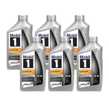 Mobil 1 Supercar Full Synthetic Motor Oil, 0W-40, Dexos R, Case/6