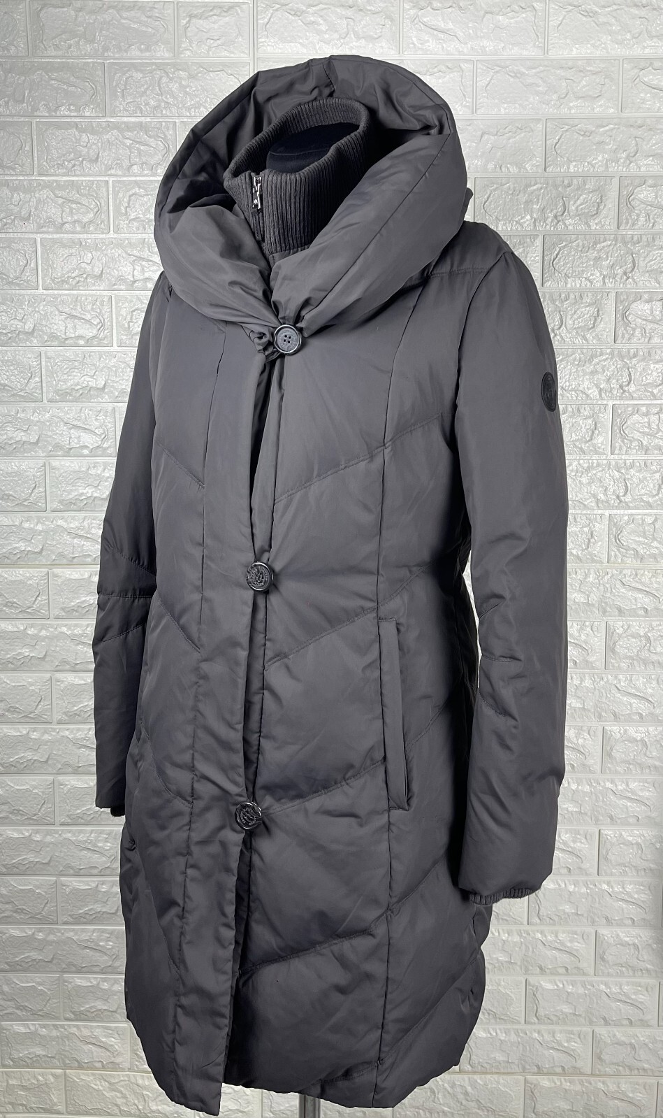 Lauren Ralph Lauren Pillow Collar Down Coat Puffer Jacket Parka Grey Women's M eBay