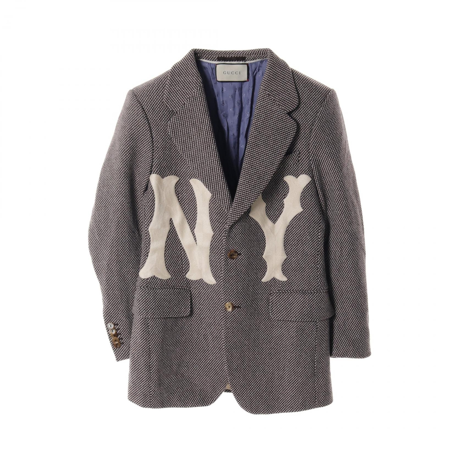 GUCCI NEW YORK YANKEES tailored jacket #7-49R 541123 wool Brown White Used