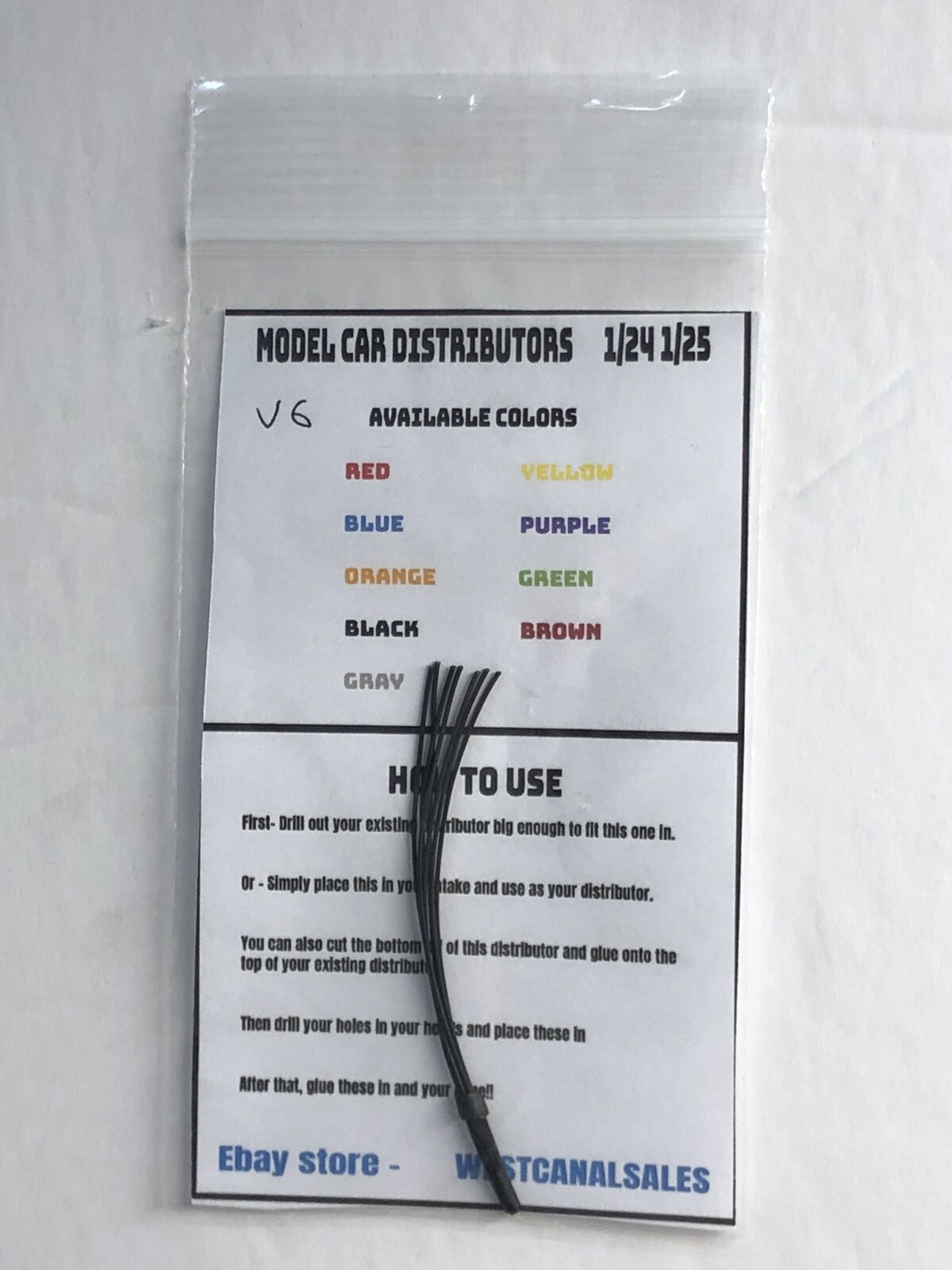 Model Car Distributor Black 7 Wires 1/24 1/25 V6 6 Cylinder eBay